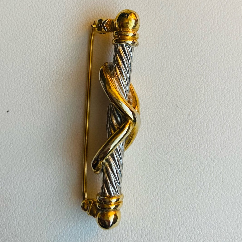Anne Klein Silver and Gold Brooch - Picture 7 of 8